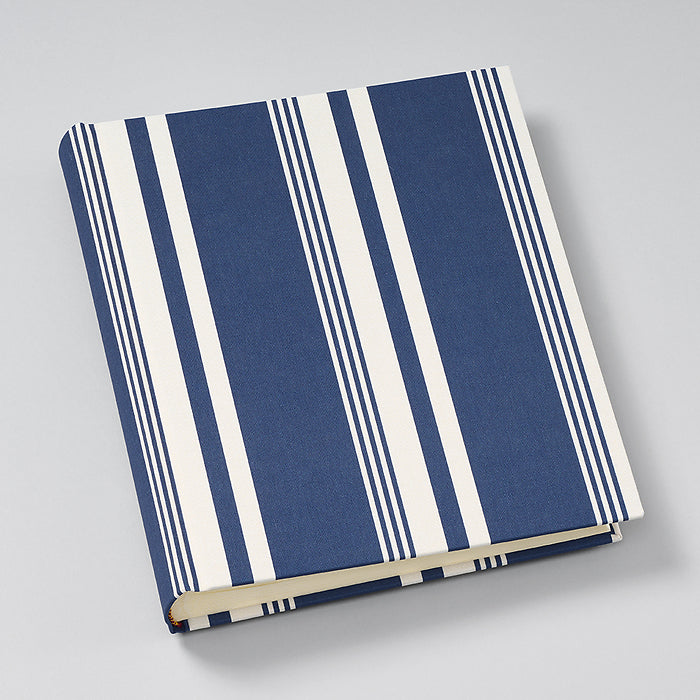 Album photo Medium, lin, Rayure Edition Marine/Chamois