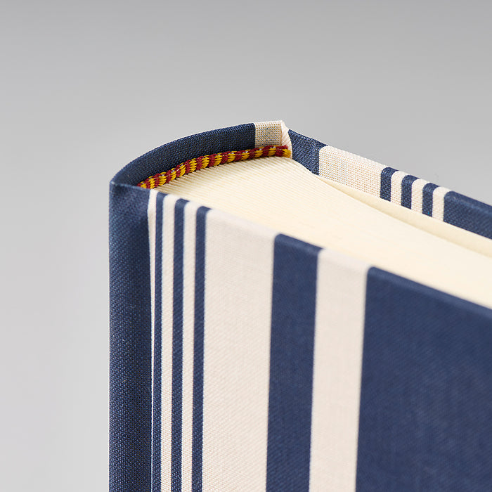 Album photo Medium, lin, Rayure Edition Marine/Chamois