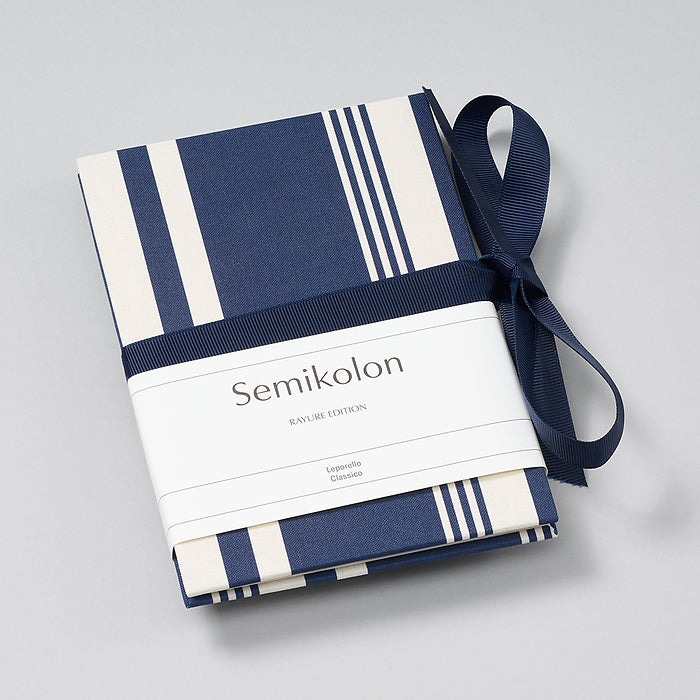 Leporello Classico, Rayure Edition, marine/chamois